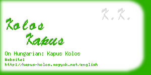 kolos kapus business card